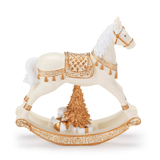 Cavallo a dondolo bianco Natale