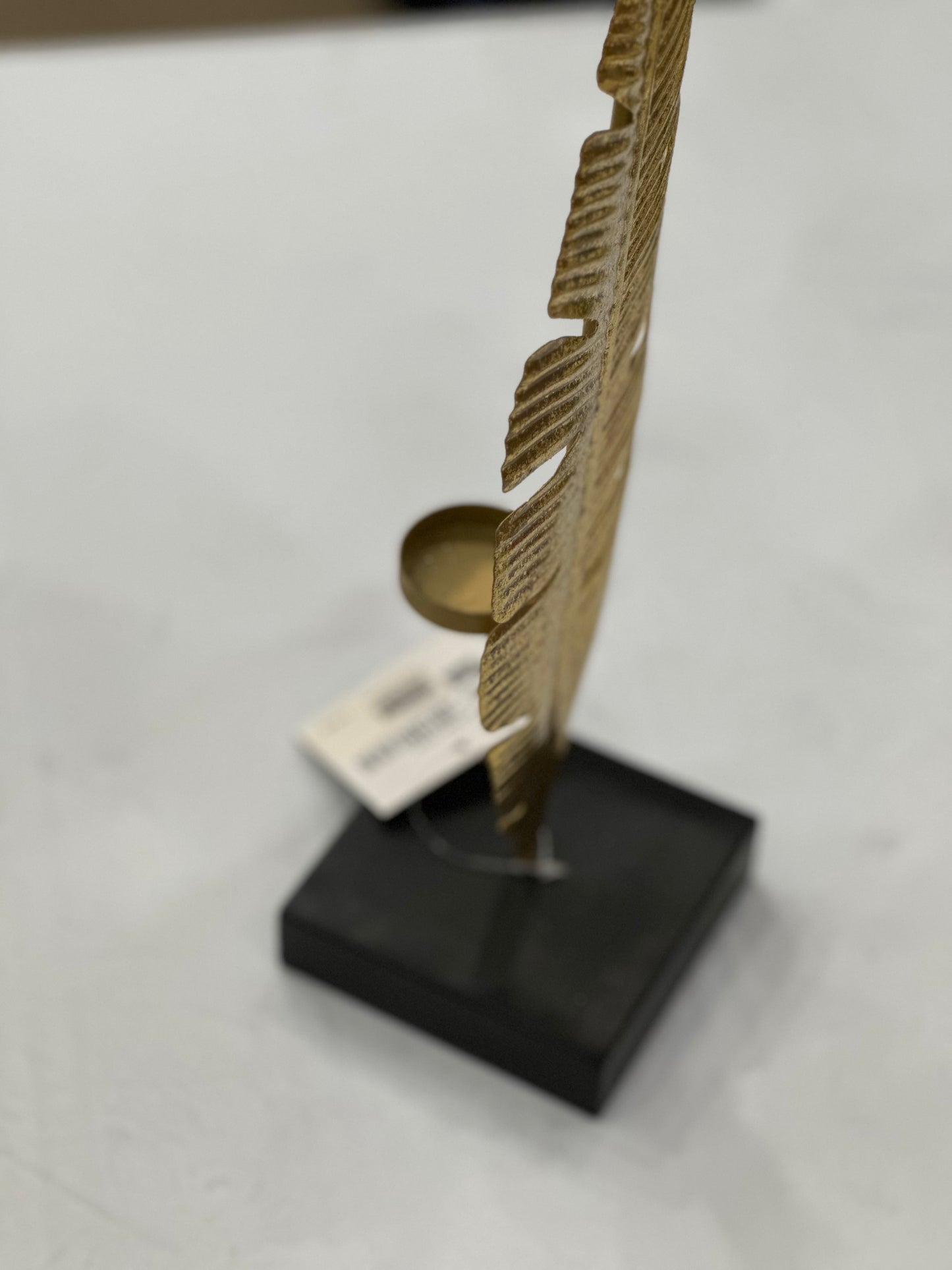 Portacandela Foglia Oro