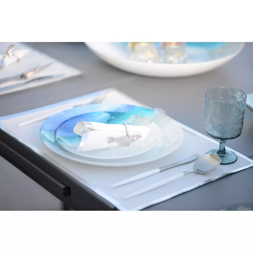 Posate bianco e argento Aulica | 24 PEZZI