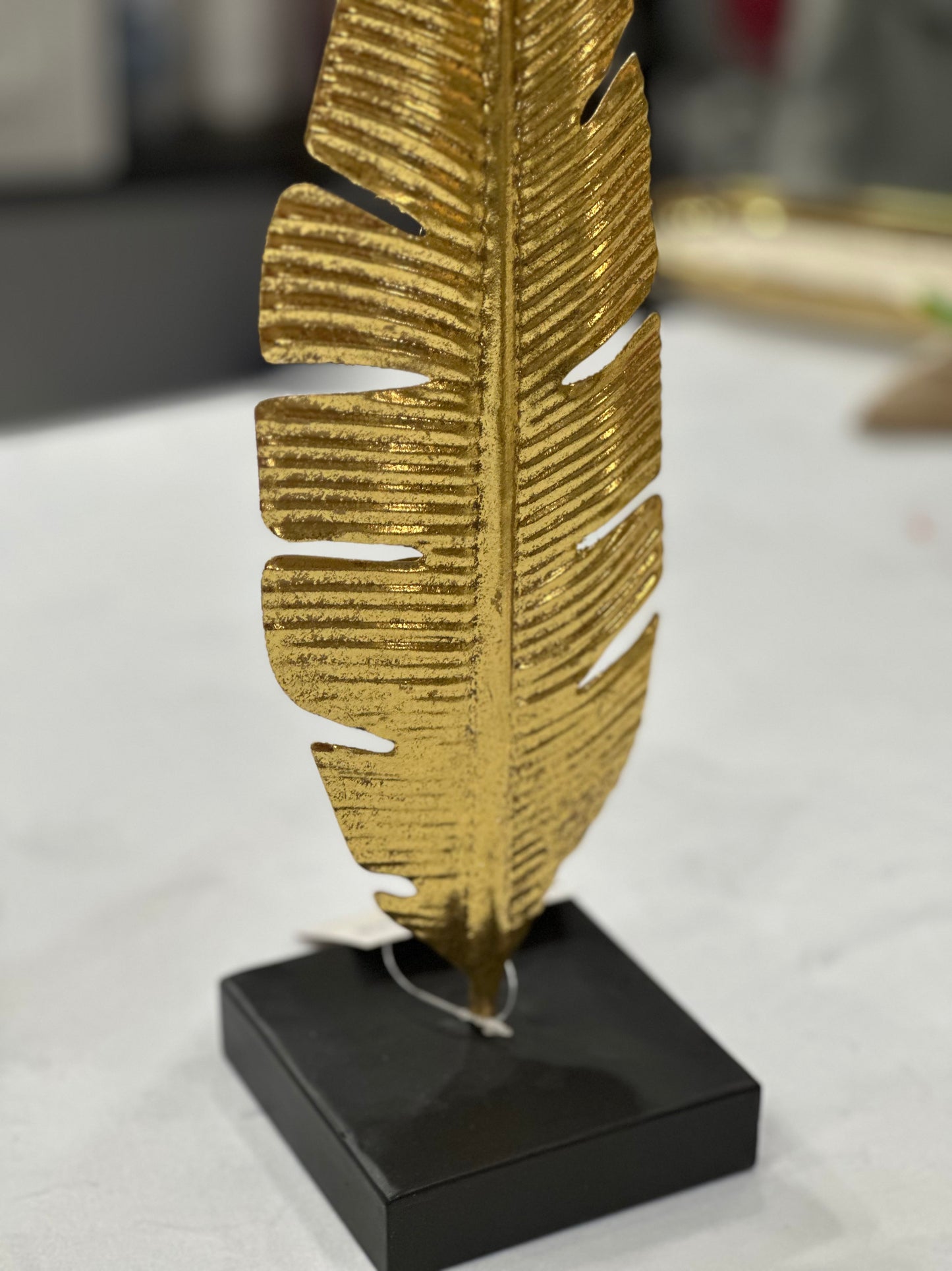 Portacandela Foglia Oro