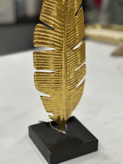 Portacandela Foglia Oro