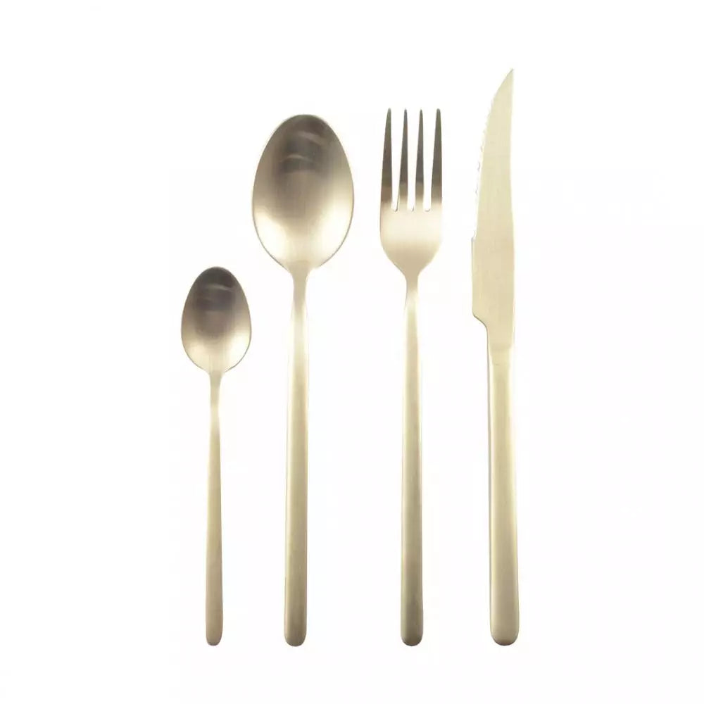 Posate Champagne Opaco Aulica | 24 PEZZI