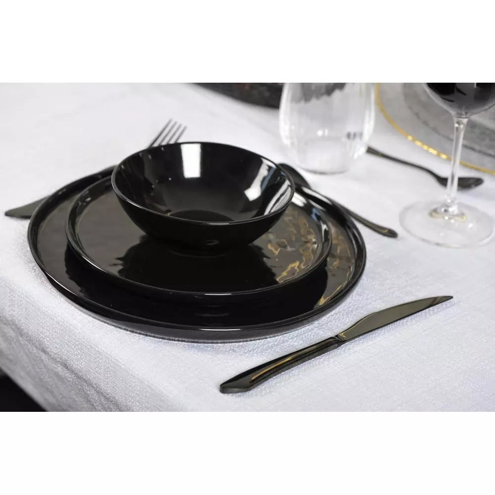 Posate Nero Lucido Aulica | 24 PEZZI